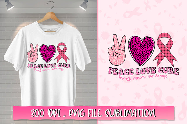 Peace love cure breast cancer awareness Retro Sublimation SVG Shetara Begum 