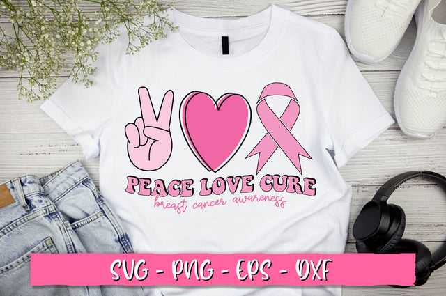 Peace love cure breast cancer awareness Retro SVG SVG Shetara Begum 