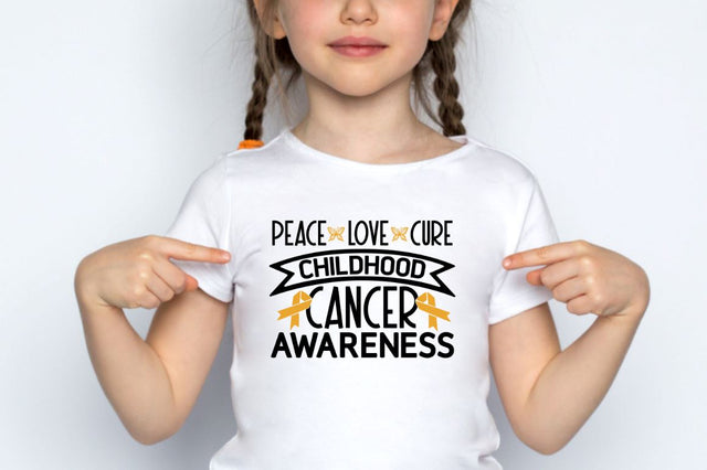 Peace . love . cure childhood cancer awareness SVG SVG DESIGNISTIC 