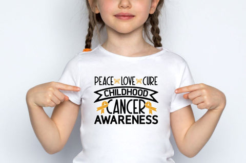 Peace . love . cure childhood cancer awareness SVG SVG DESIGNISTIC 