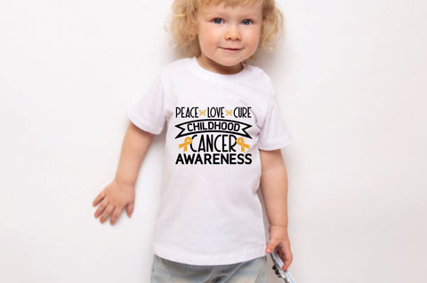 Peace . love . cure childhood cancer awareness SVG SVG DESIGNISTIC 