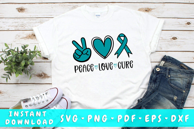Peace Love Cure Ovarian Cancer SVG SVG HappyDesignStudio 