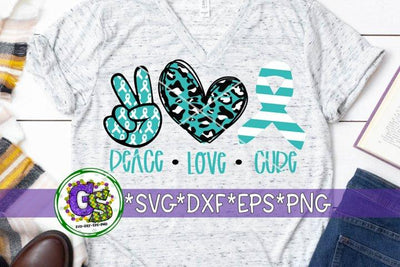 Peace Love Cure SVG DXF EPS PNG-Lung Cancer Awareness SVG SVG Greedy Stitches 