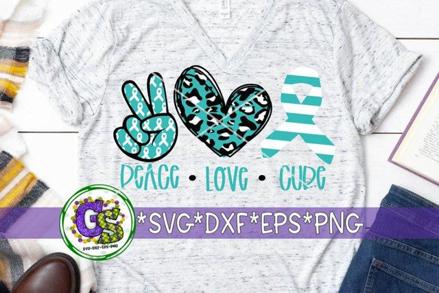 Peace Love Cure SVG DXF EPS PNG-Lung Cancer Awareness SVG SVG Greedy Stitches 