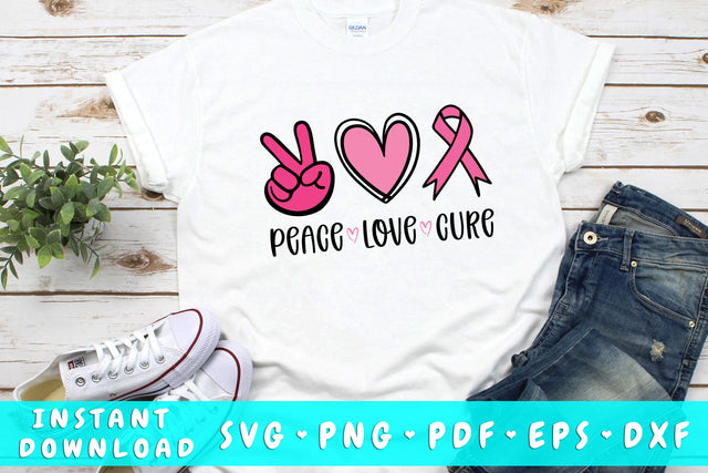 Peace Love Cure SVG SVG HappyDesignStudio 