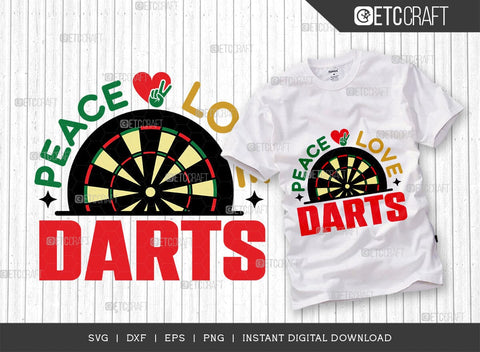 Peace Love Darts SVG Cut File, Darts Svg, Sports Svg, Dartboard Svg, Game Svg, Darts Sayings Svg, Darts Quotes, TG 00587 SVG ETC Craft 