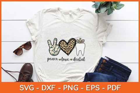 Peace Love Dental Leopard Svg Design SVG artprintfile 
