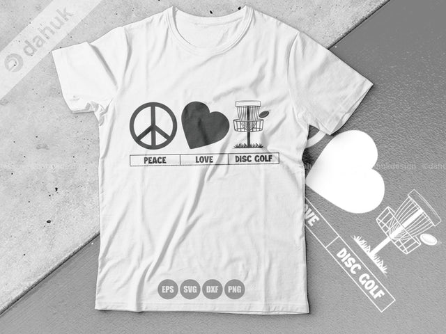 Peace Love Disc Golf SVG, Disc Golf SVG, Disc Golf Buddy, Disc Golf Cricut, Cut file, for silhouette, Cricut design space, vinyl cut files SVG dahukdesign 
