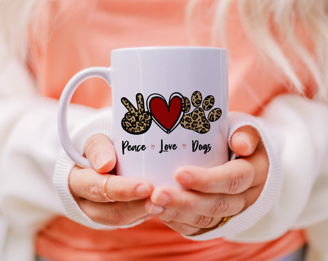 Peace Love Dogs PNG, Dog Quote Design For Sublimation Sublimation HappyDesignStudio 