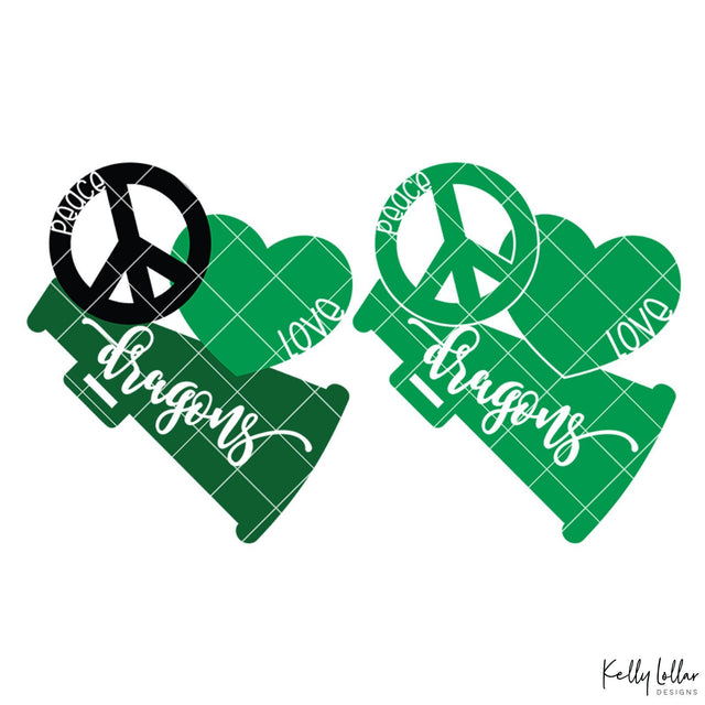 Peace Love Dragons SVG Kelly Lollar Designs 