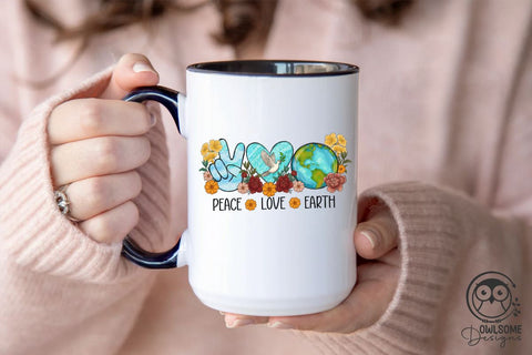 Peace Love Earth Day PNG Sublimation Sublimation Owlsome.Designs 