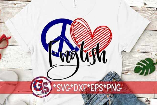 Peace Love English-SVG DXF EPS PNG SVG Greedy Stitches 