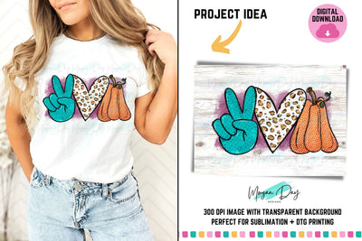 Peace Love Fall PNG Sublimation Sublimation Morgan Day Designs 