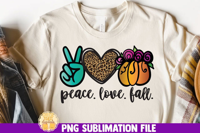 Peace Love Fall | Pumpkin Leopard Print Sublimation PNG Sublimation Cheese Toast Digitals 