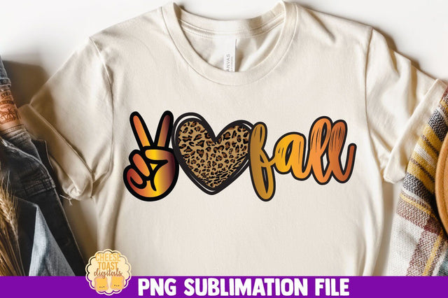 Peace Love Fall | Pumpkin Leopard Print Sublimation PNG Sublimation Cheese Toast Digitals 
