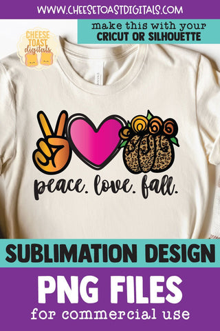 Peace Love Fall | Pumpkin Leopard Print Sublimation PNG Sublimation Cheese Toast Digitals 