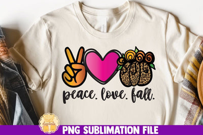 Peace Love Fall | Pumpkin Leopard Print Sublimation PNG Sublimation Cheese Toast Digitals 