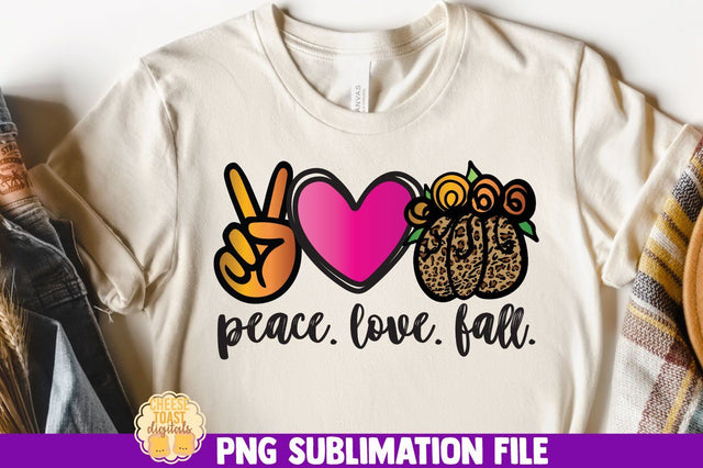 Peace Love Fall | Pumpkin Leopard Print Sublimation PNG Sublimation Cheese Toast Digitals 