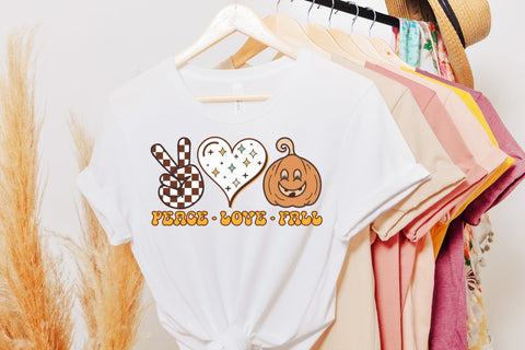 Peace Love Fall | Retro Fall Sublimation Design Sublimation CraftLabSVG 