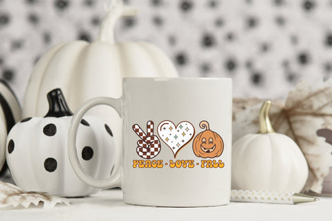 Peace Love Fall | Retro Fall Sublimation Design Sublimation CraftLabSVG 