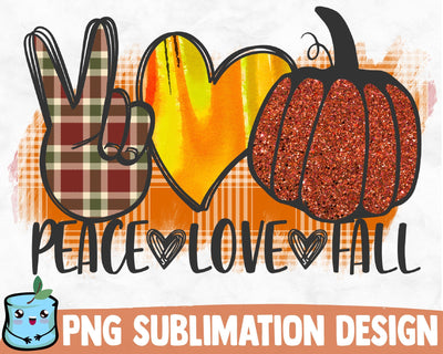 Peace Love Fall Sublimation Design Sublimation MintyMarshmallows 