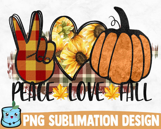 Peace Love Fall Sublimation Design SVG MintyMarshmallows 