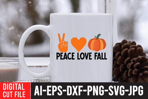 Peace love Fall SVG Cut File SVG BlackCatsMedia 