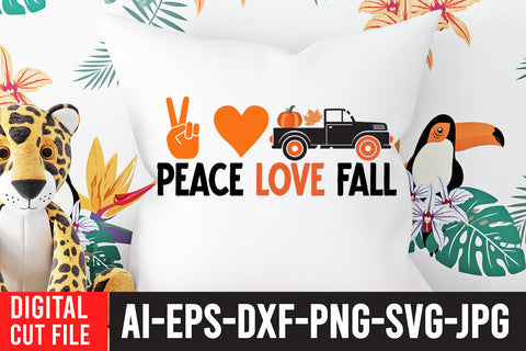Peace Love Fall SVG Cut File SVG BlackCatsMedia 