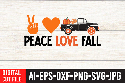 Peace Love Fall SVG Cut File SVG BlackCatsMedia 