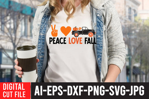 Peace Love Fall SVG Cut File SVG BlackCatsMedia 