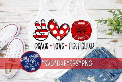 Peace Love Firefighter-SVG DXF EPS PNG SVG Greedy Stitches 