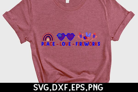 Peace Love Fireworks SVG Angelina750 
