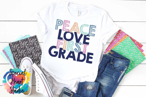 Peace Love First Grade SVG Special Heart Studio 