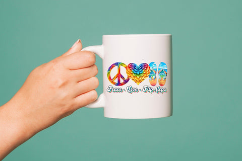 Peace Love Flip Flops PNG Sublimation Design Sublimation CraftLabSVG 