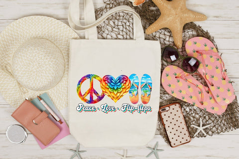 Peace Love Flip Flops PNG Sublimation Design Sublimation CraftLabSVG 