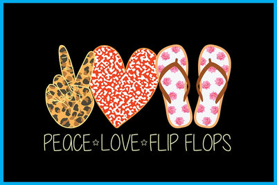 Peace Love Flip Flops Summer Sublimation PNG Printable Files Sublimation Creativedesigntee 