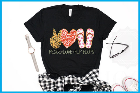 Peace Love Flip Flops Summer Sublimation PNG Printable Files Sublimation Creativedesigntee 