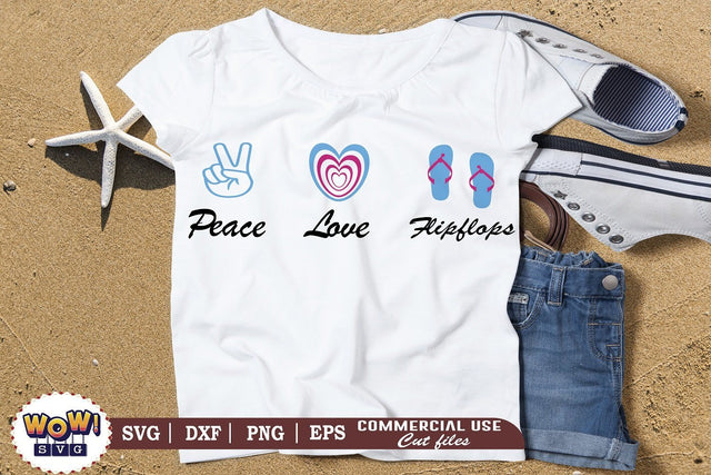 Peace love flipflops svg, Summer svg, Beach svg, Png, Dxf SVG Wowsvgstudio 