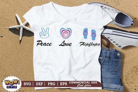 Peace love flipflops svg, Summer svg, Beach svg, Png, Dxf SVG Wowsvgstudio 