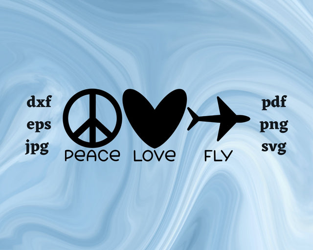 Peace Love Fly SVG Cut File SVG Northern Light SVG 
