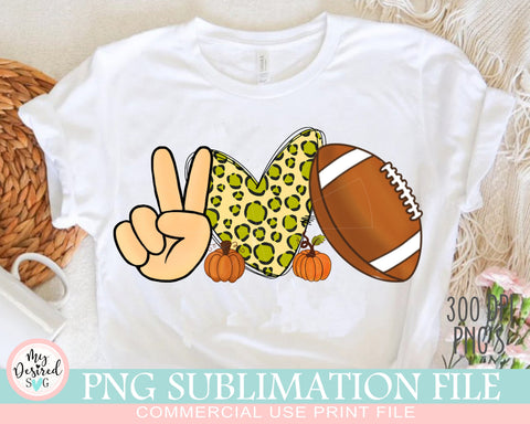 Peace Love Football PNG, Halloween Design - So Fontsy