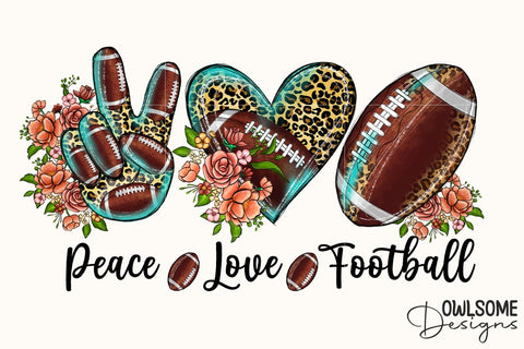 Peace Love Football PNG Sublimation - So Fontsy
