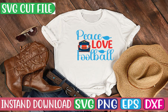 Peace Love Football SVG Cut File SVG Studio Innate 