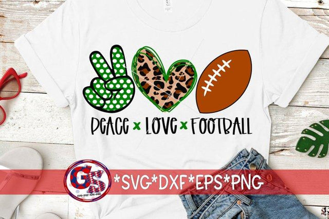 Peace Love Football-SVG DXF EPS PNG SVG Greedy Stitches 