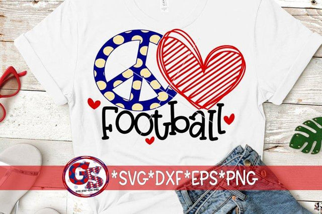 Peace Love Football-SVG DXF EPS PNG SVG Greedy Stitches 
