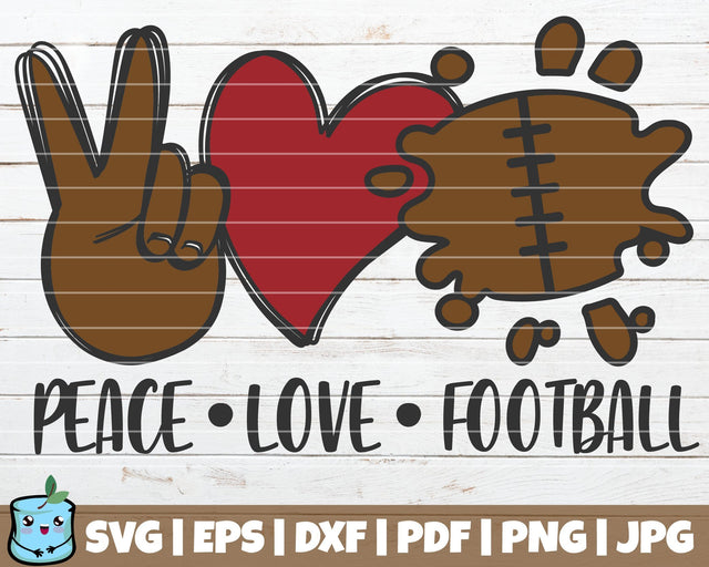 Peace Love Football SVG MintyMarshmallows 