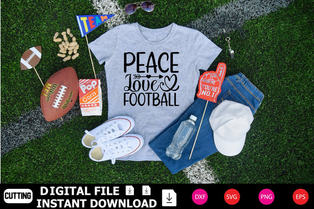 Peace Love Football SVG Shahin alam 