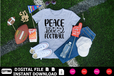 Peace Love Football SVG Shahin alam 