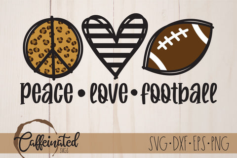 Peace Love Football SVG SVG Caffeinated SVGs 