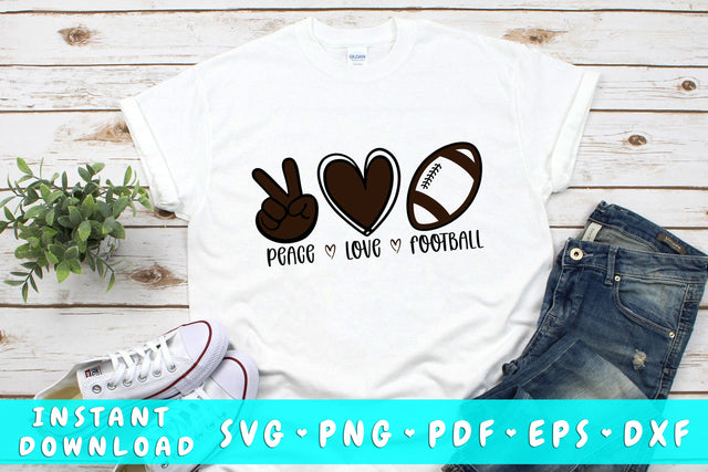 Peace Love Football SVG SVG HappyDesignStudio 